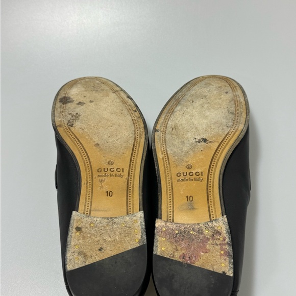 Gucci Web Brixton Leather Loafers Black Men’s Size GG 10/US 11 - Picture 7 of 9